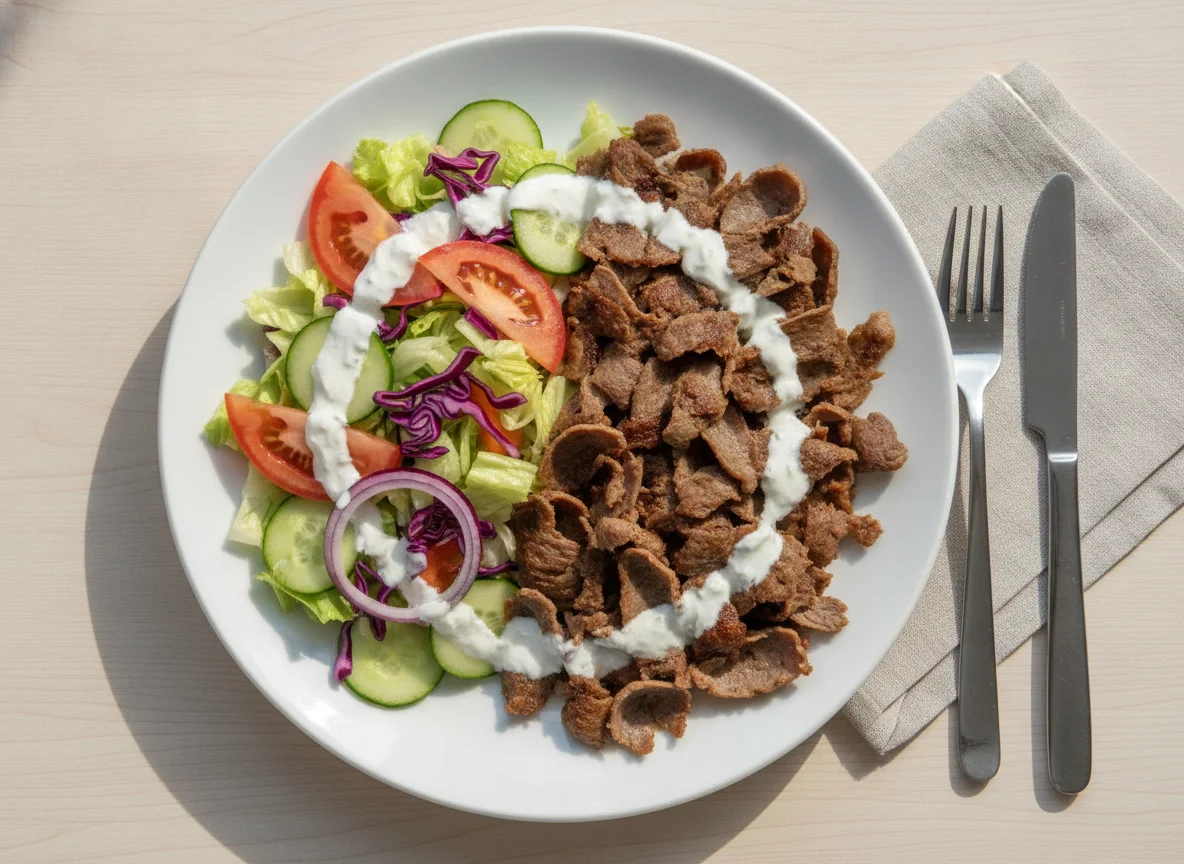 Döner-Teller mit gemischtem Salat photo