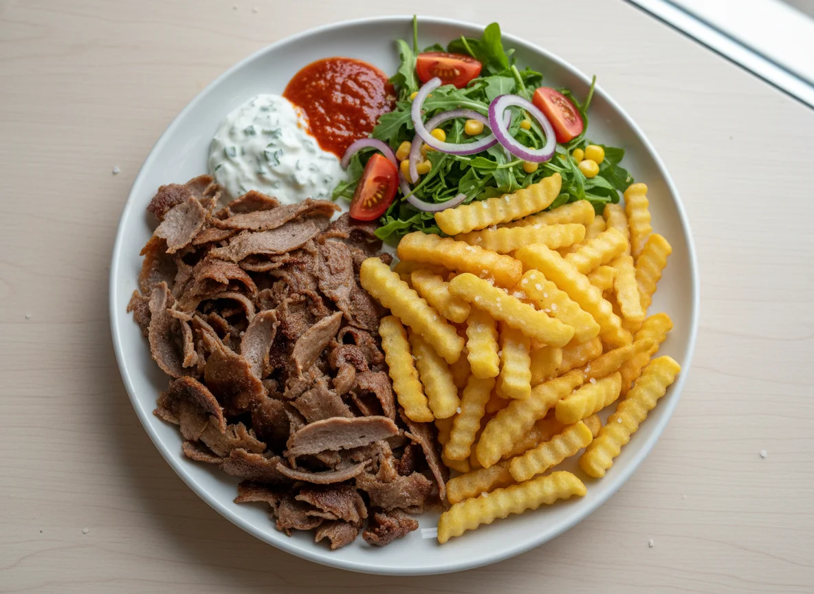 Döner-Teller mit Pommes photo