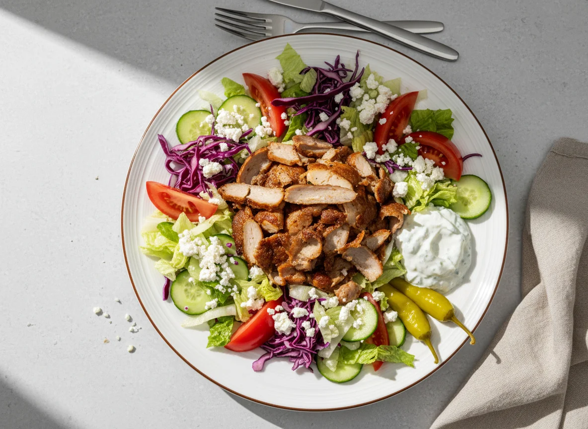 Dönerteller mit Salat und Soße photo