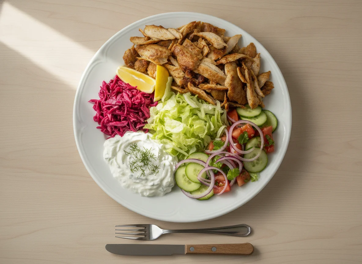 Dönerteller mit Salat und Tzatziki photo