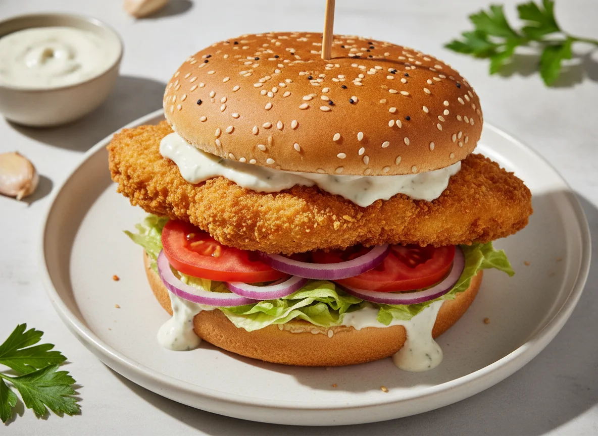Double Garlic King Chicken Burger photo