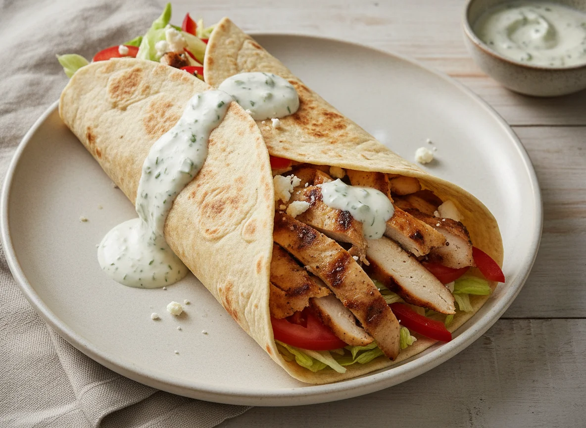Dürüm Döner mit Knoblauchsauce photo