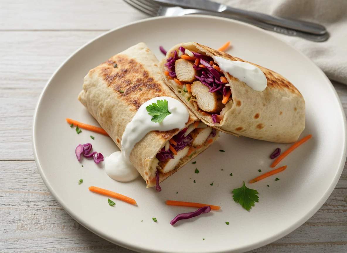 Dürüm mit Hähnchen und Gemüse photo