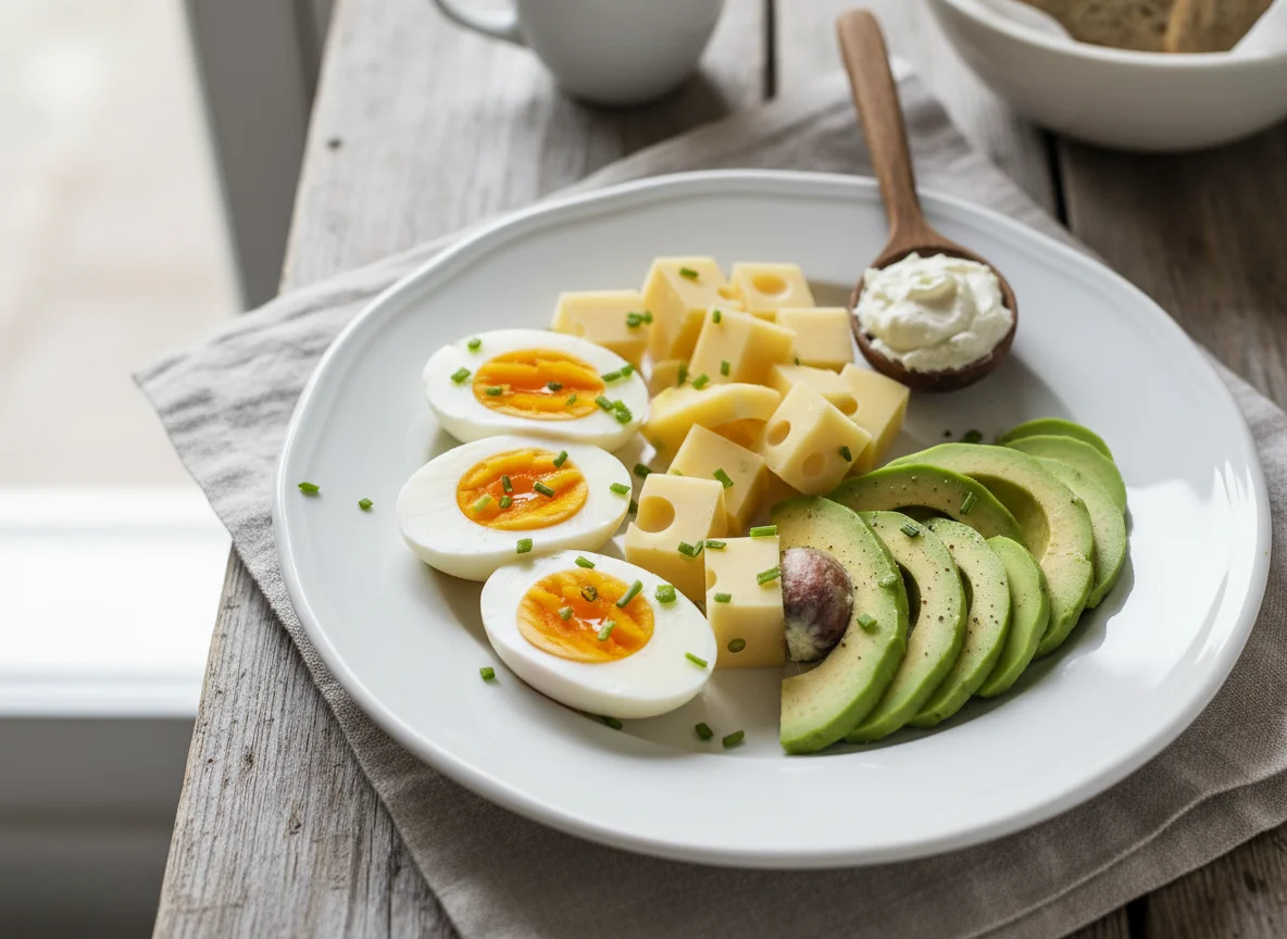 Eier, Avocado und Käse photo