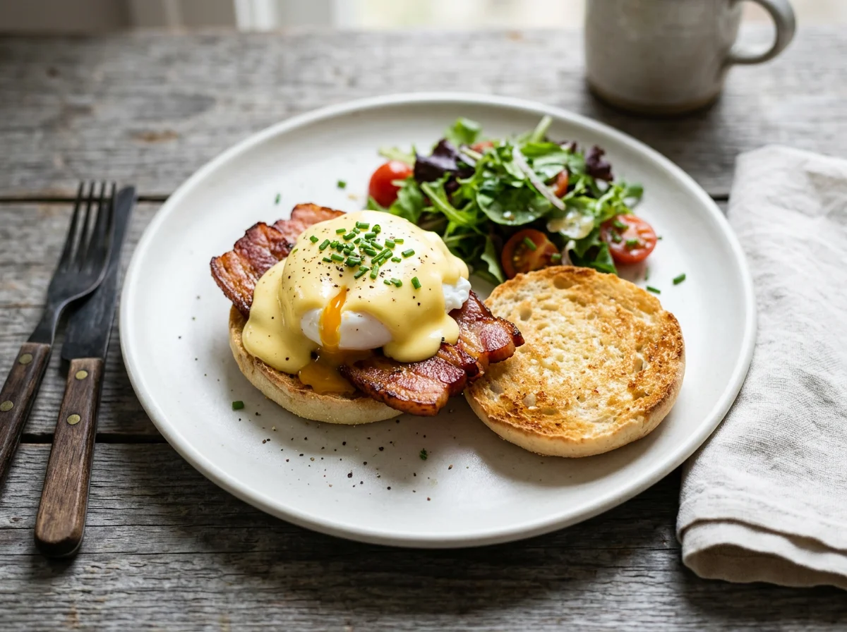 Eier Benedict mit Speck photo
