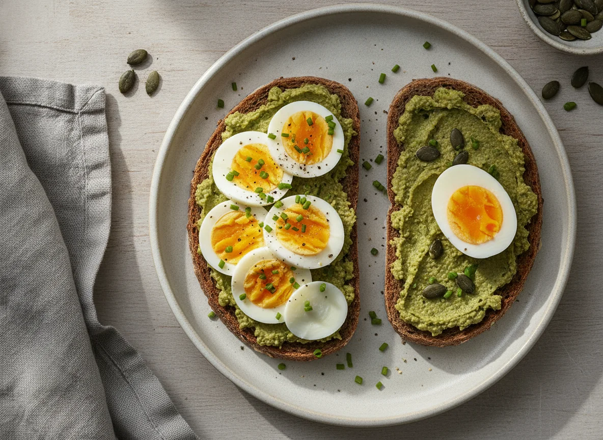 Eierbrot mit Aufstrich photo