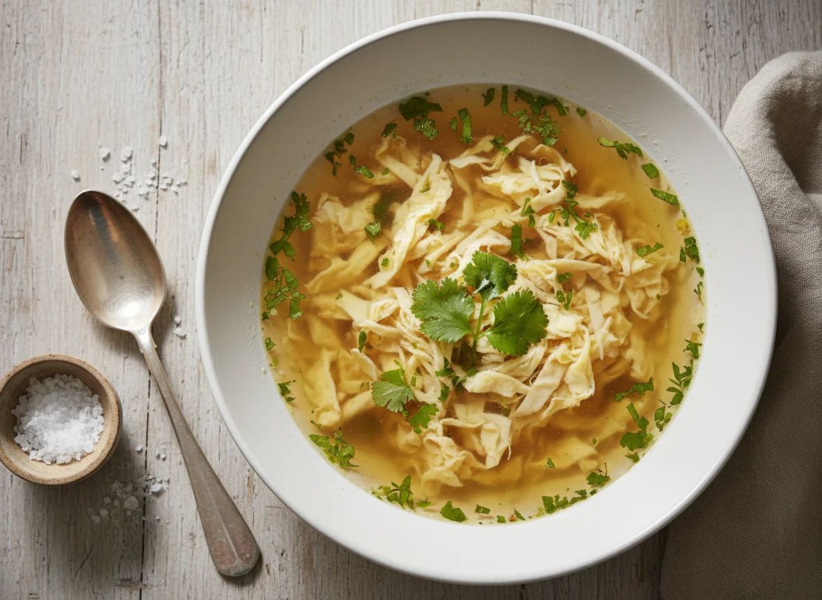 Eierflockensuppe mit Kräutern photo