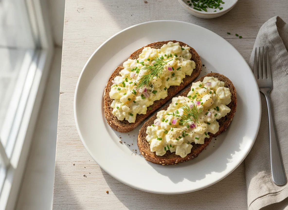 Eiersalat auf Vollkornbrot photo