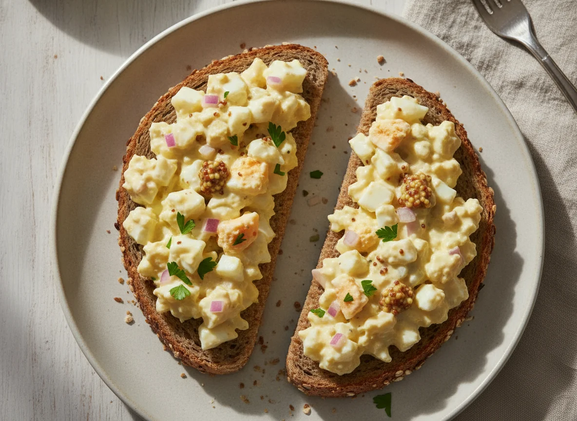 Eiersalat auf Vollkorntoast photo