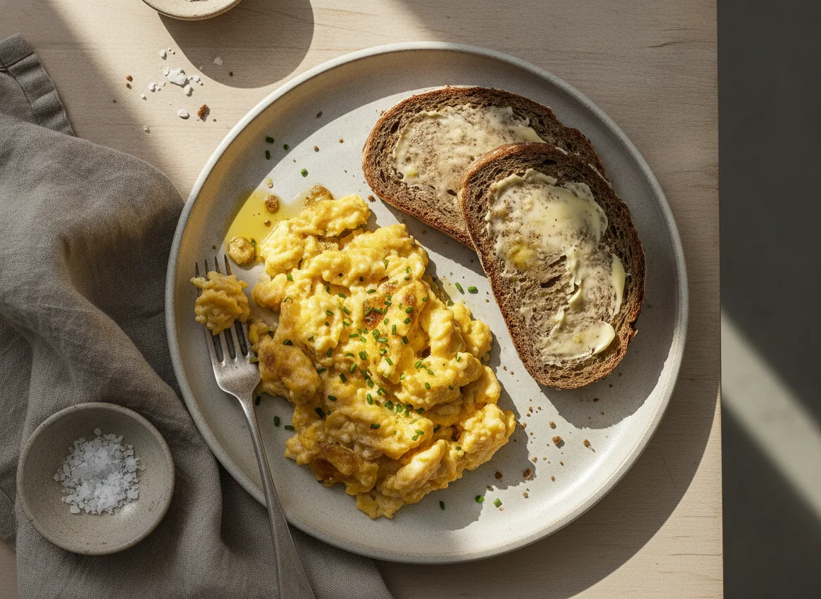 Eierspeise mit Schwarzbrot photo