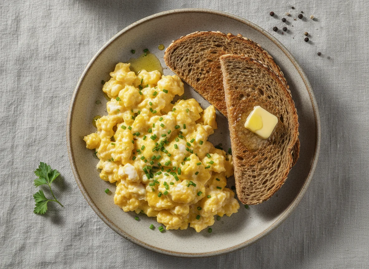 Eierspeise mit Vollkornbrot photo