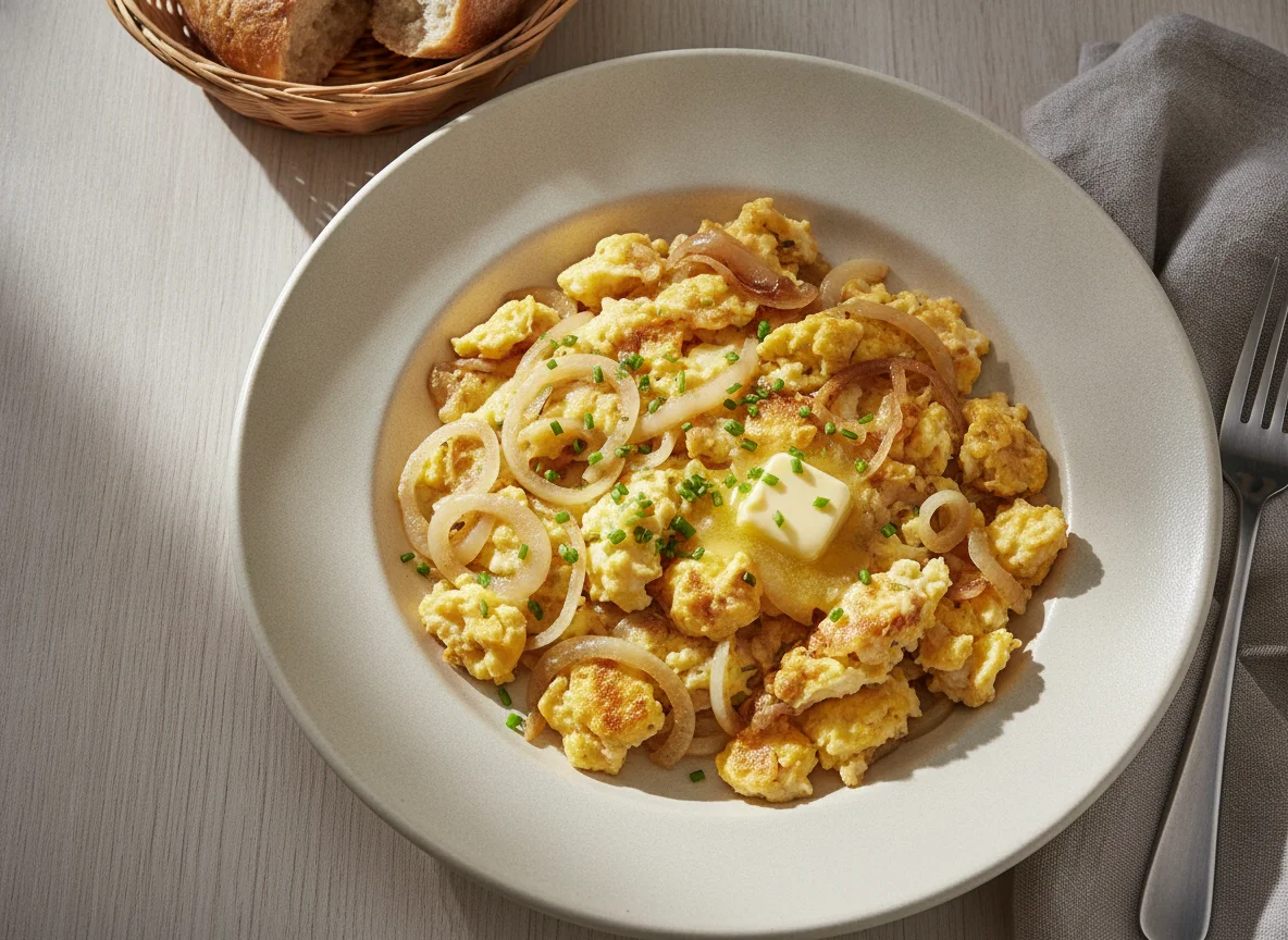 Eierspeise mit Zwiebeln photo