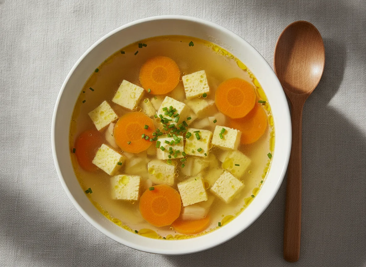 Eierstichsuppe mit Karotten photo