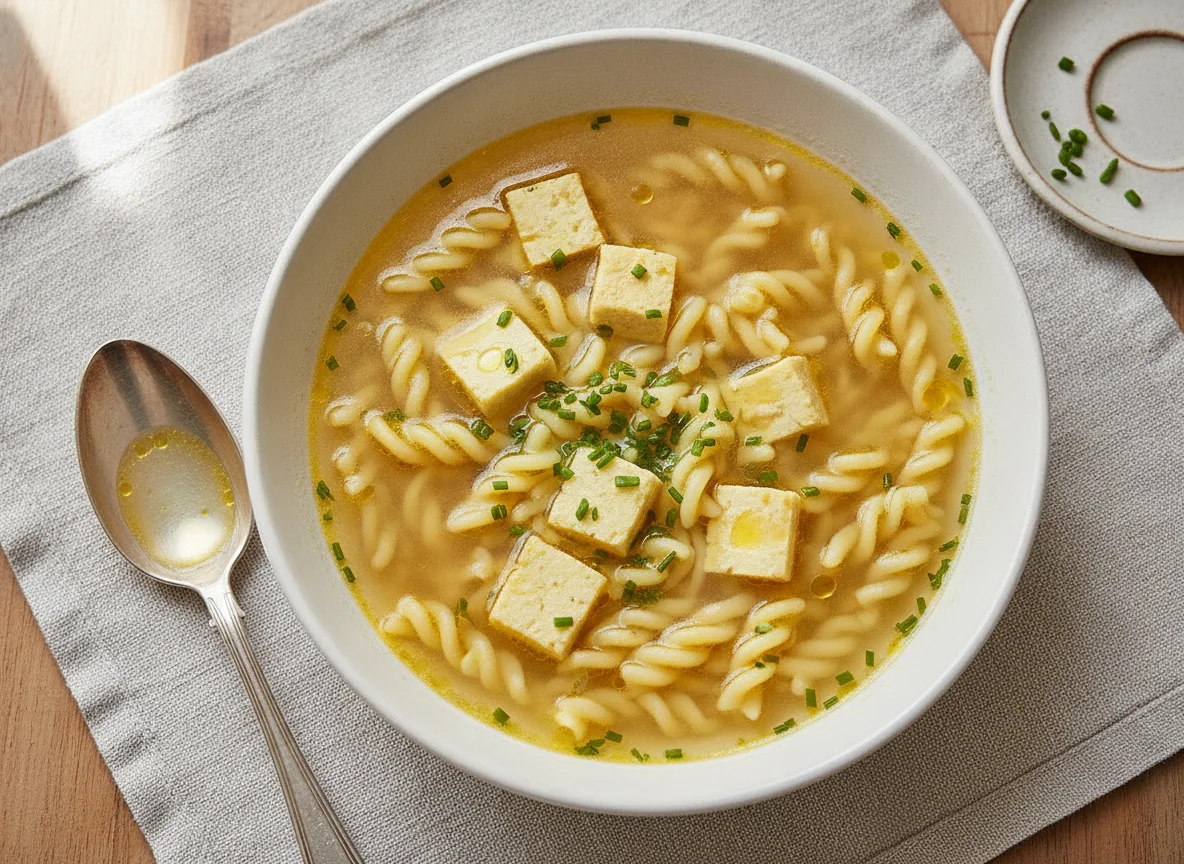 Eierstichsuppe mit Nudeln photo