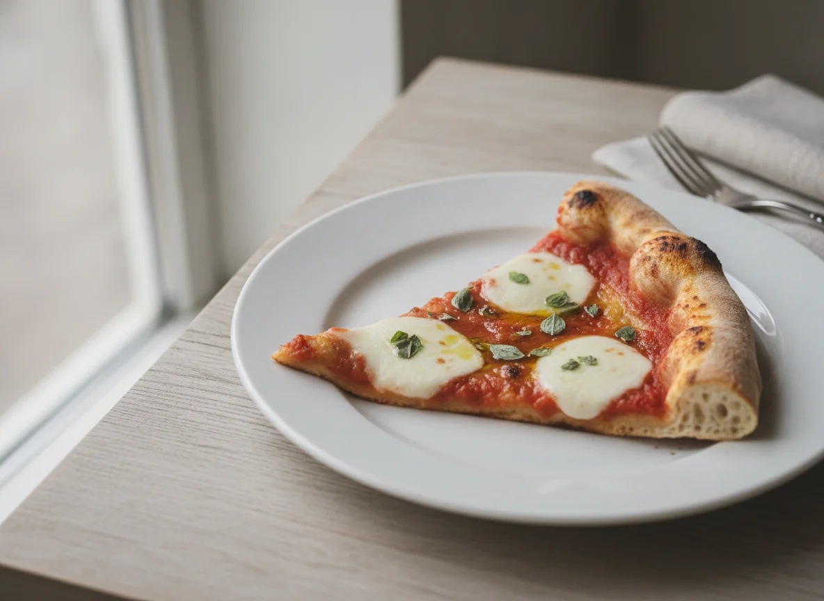 Ein Stück Pizza Margherita photo