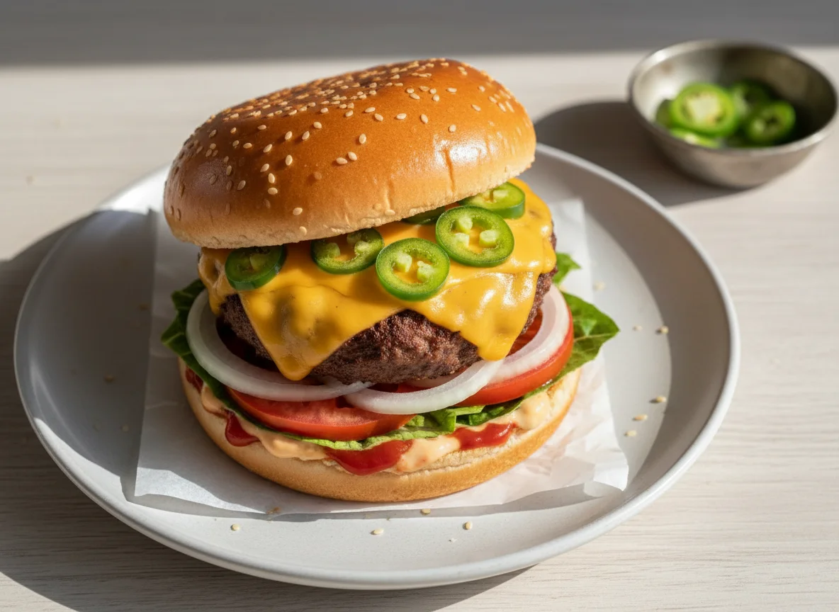 Einfacher Cheeseburger photo