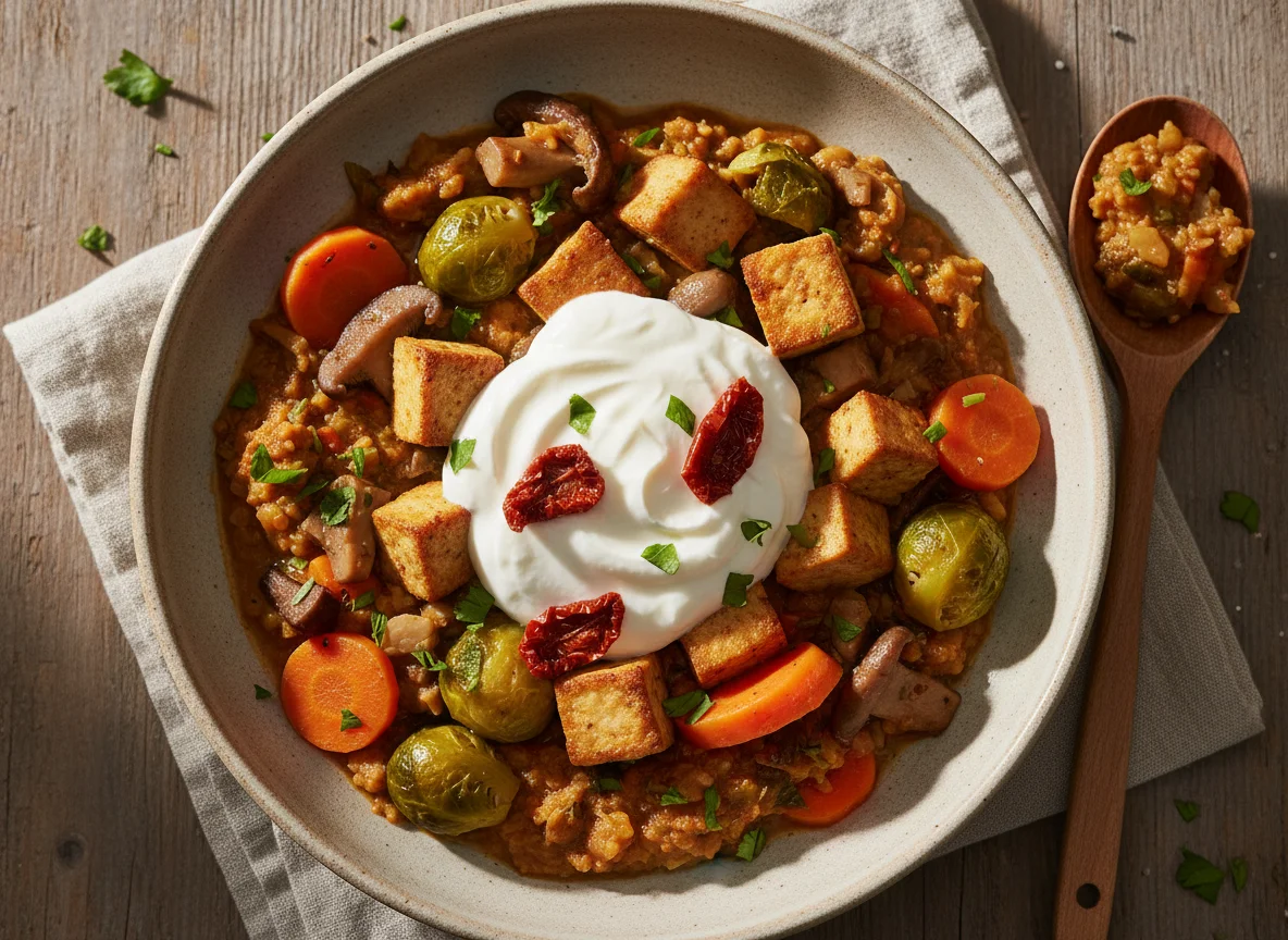Eintopf mit Gemüse und Joghurt photo