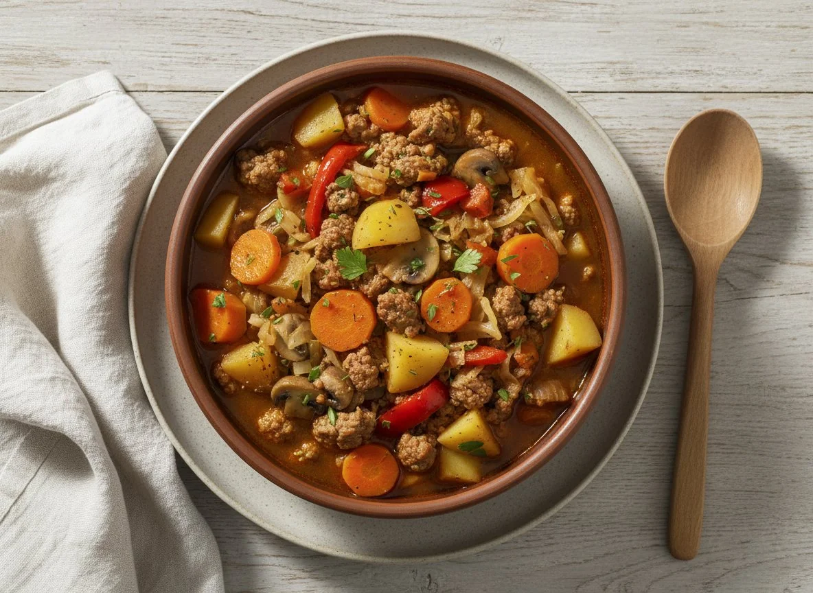 Eintopf mit Hackfleisch und Gemüse photo
