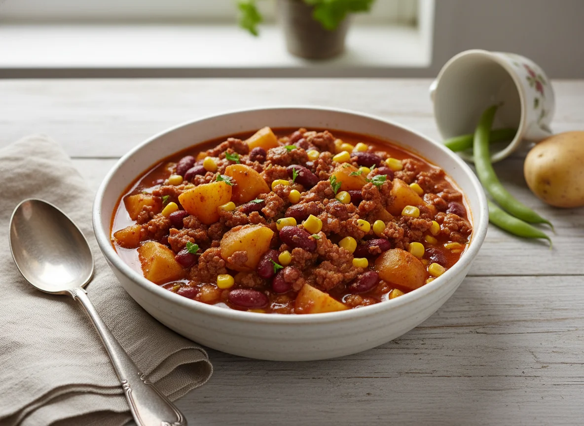 Eintopf mit Kartoffeln und Bohnen photo