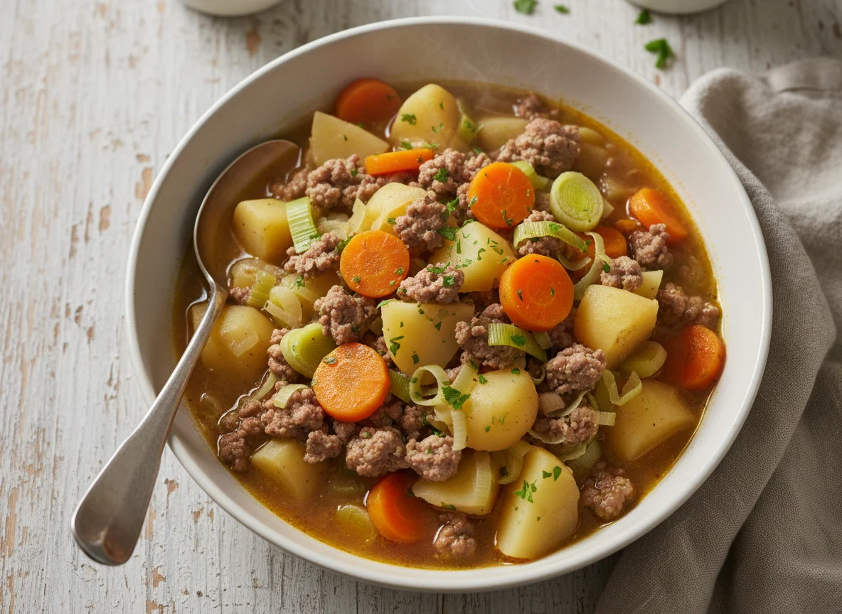 Eintopf mit Kartoffeln und Hackfleisch photo