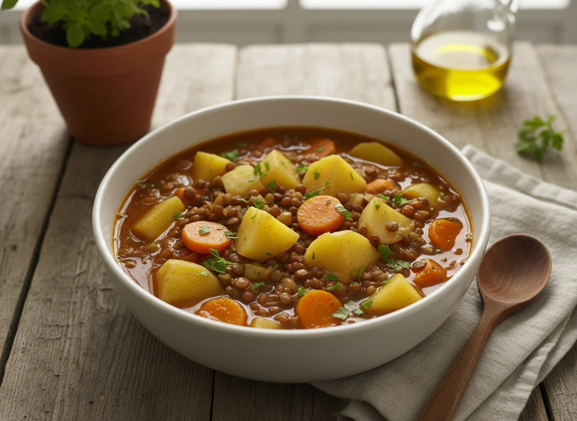 Eintopf mit Kartoffeln und Karotten photo