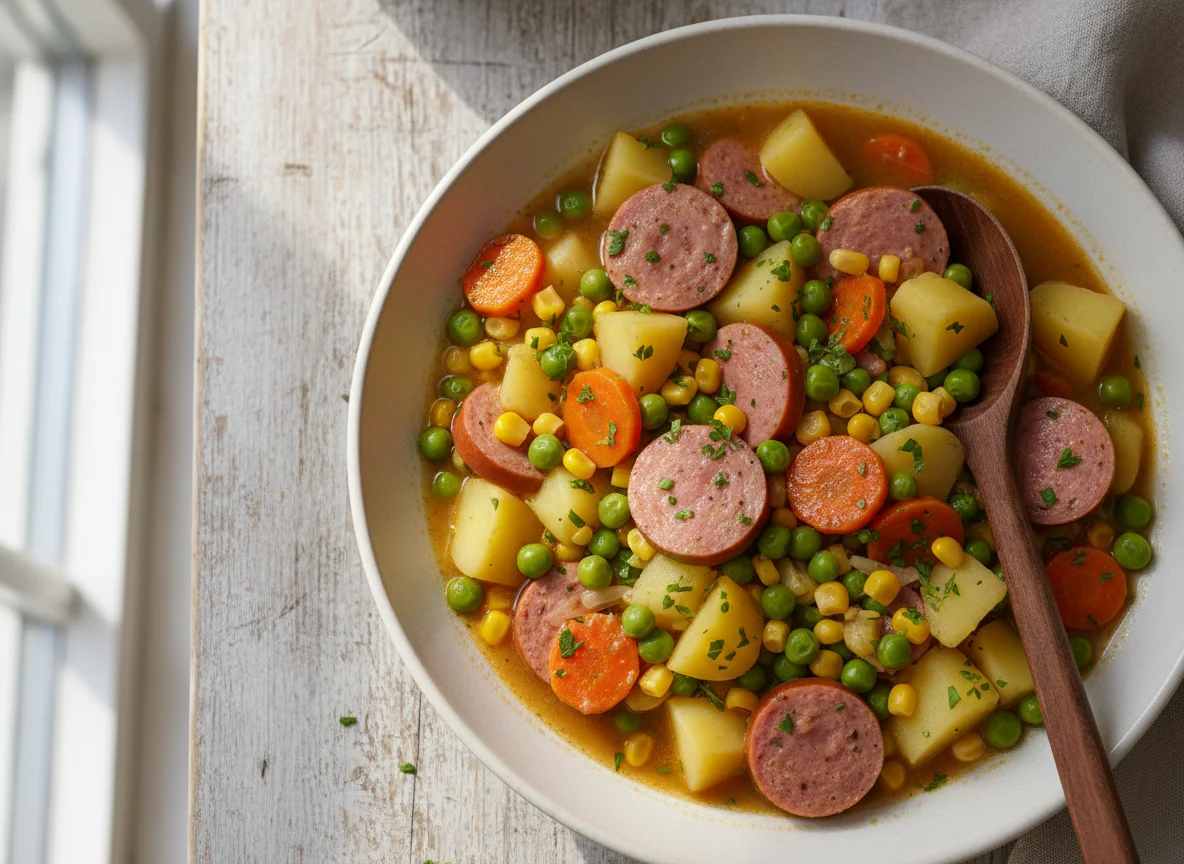 Eintopf mit Wurst und Kartoffeln photo