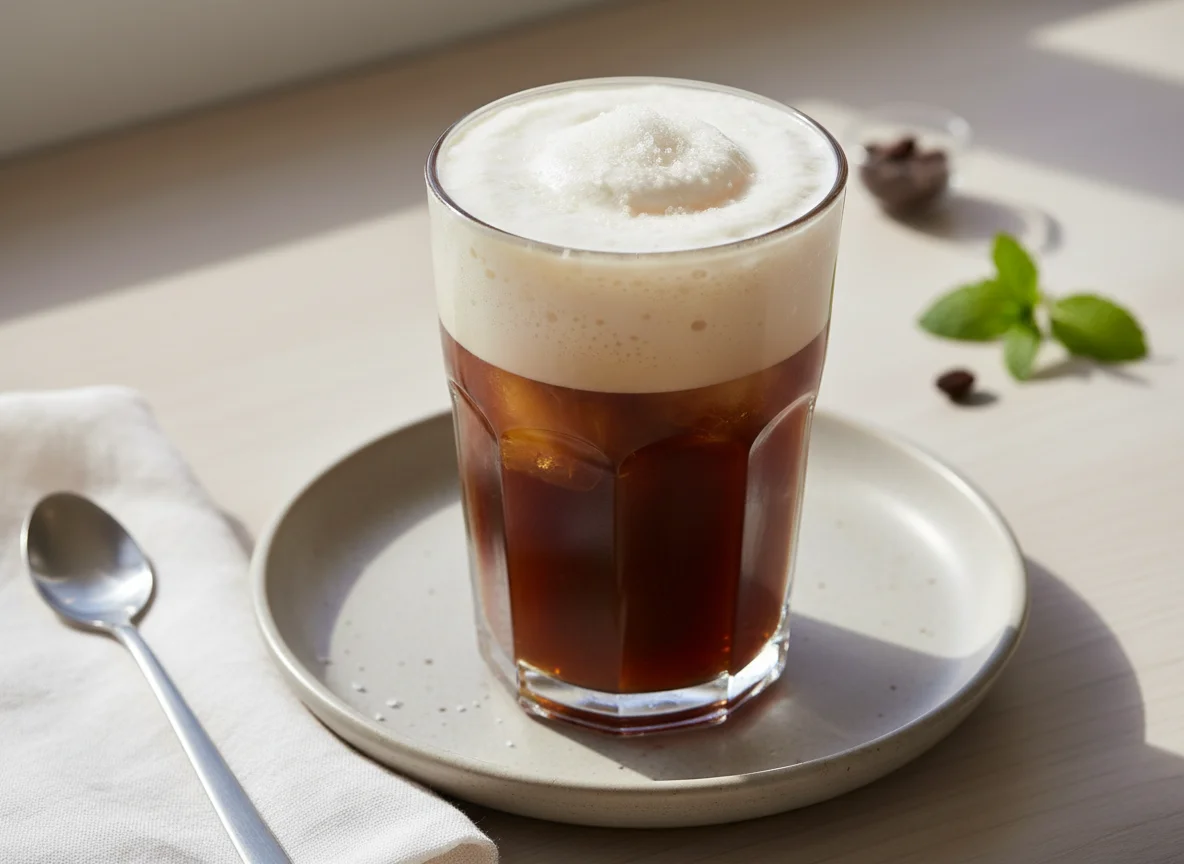 Eiskaffee mit Milchschaum photo