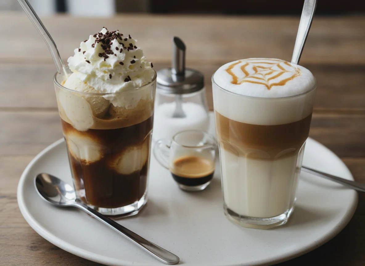 Eiskaffee oder Latte Macchiato photo