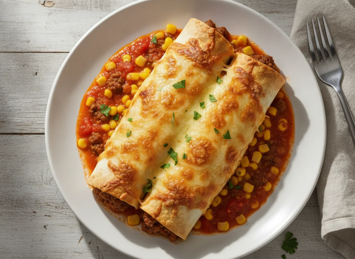 Enchiladas mit Käse überbacken photo