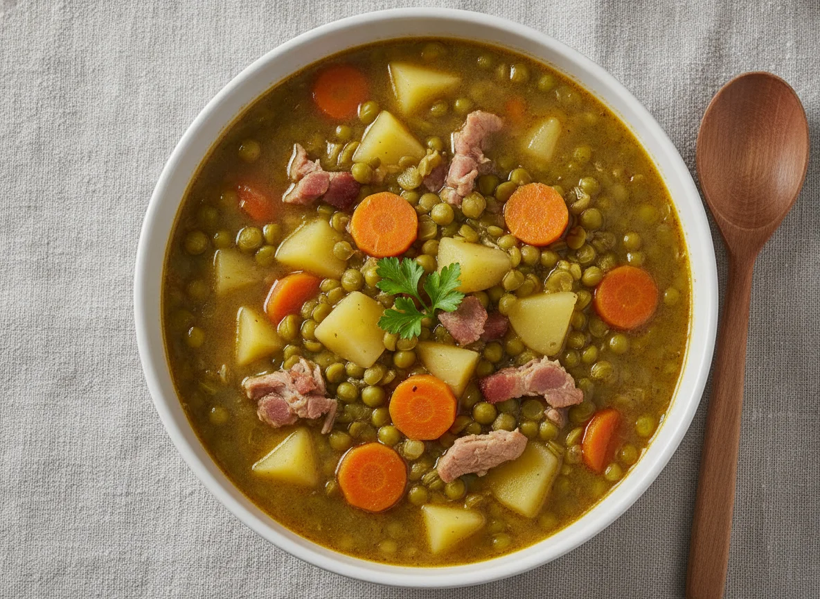 Erbseneintopf mit Kartoffeln photo