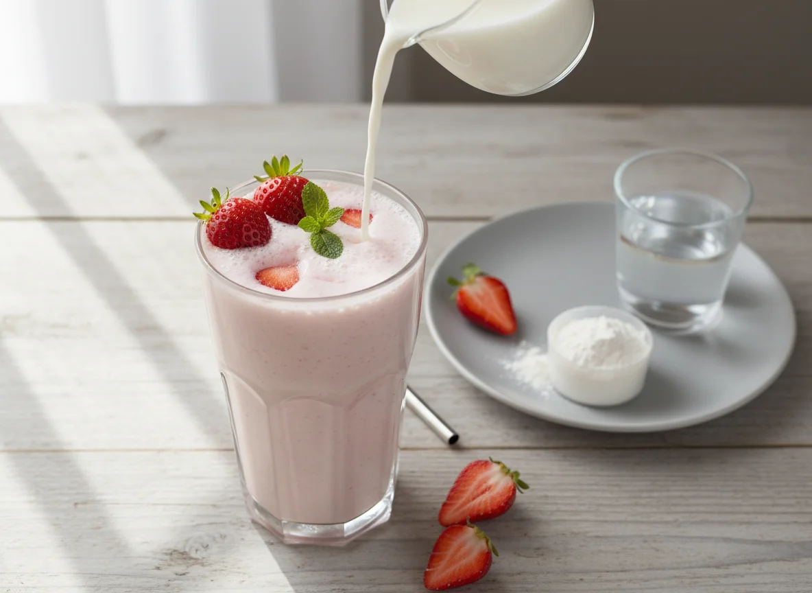 Erdbeer-Proteinshake photo