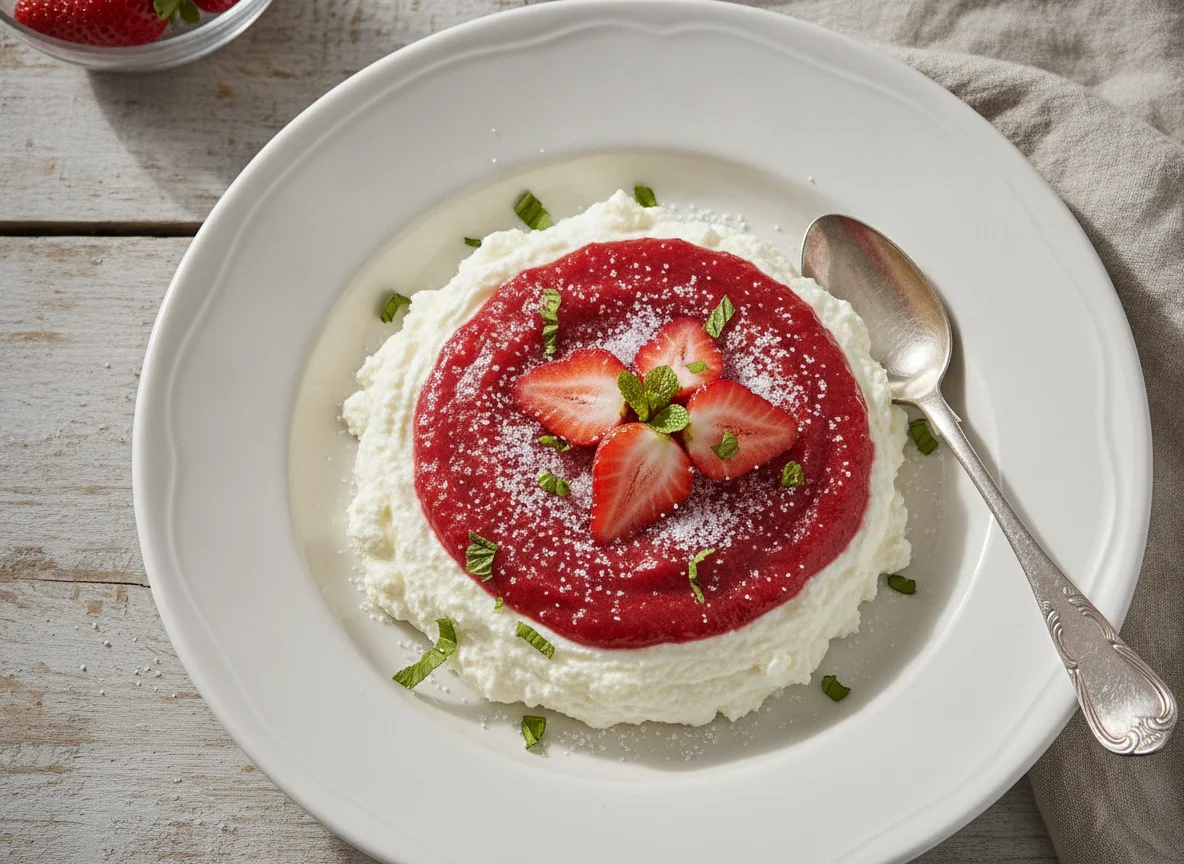 Erdbeer-Quark-Speise photo