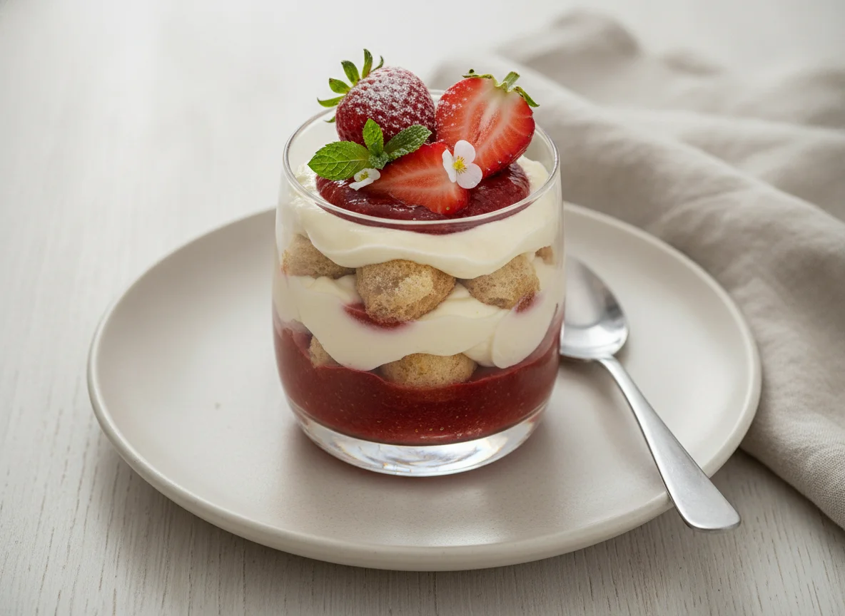 Erdbeer-Tiramisu im Glas photo