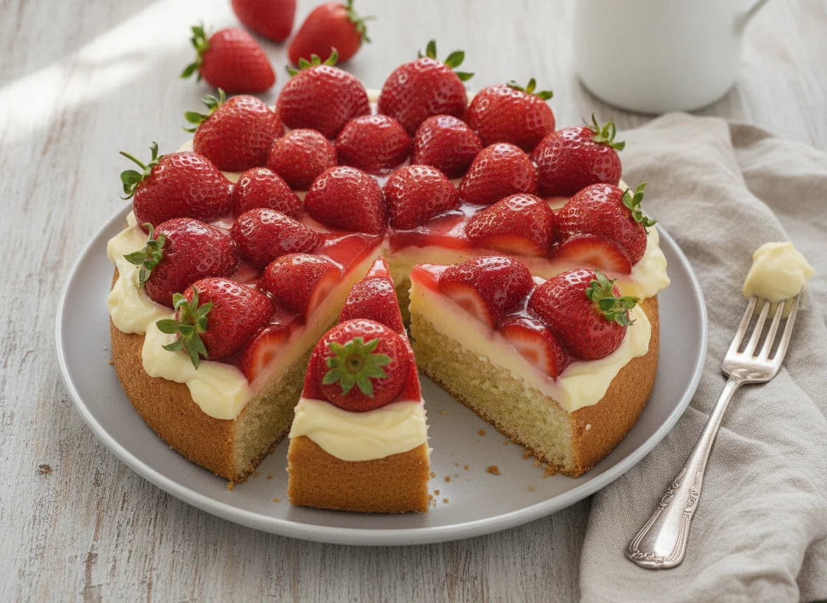 Erdbeertorte mit Vanillecreme photo