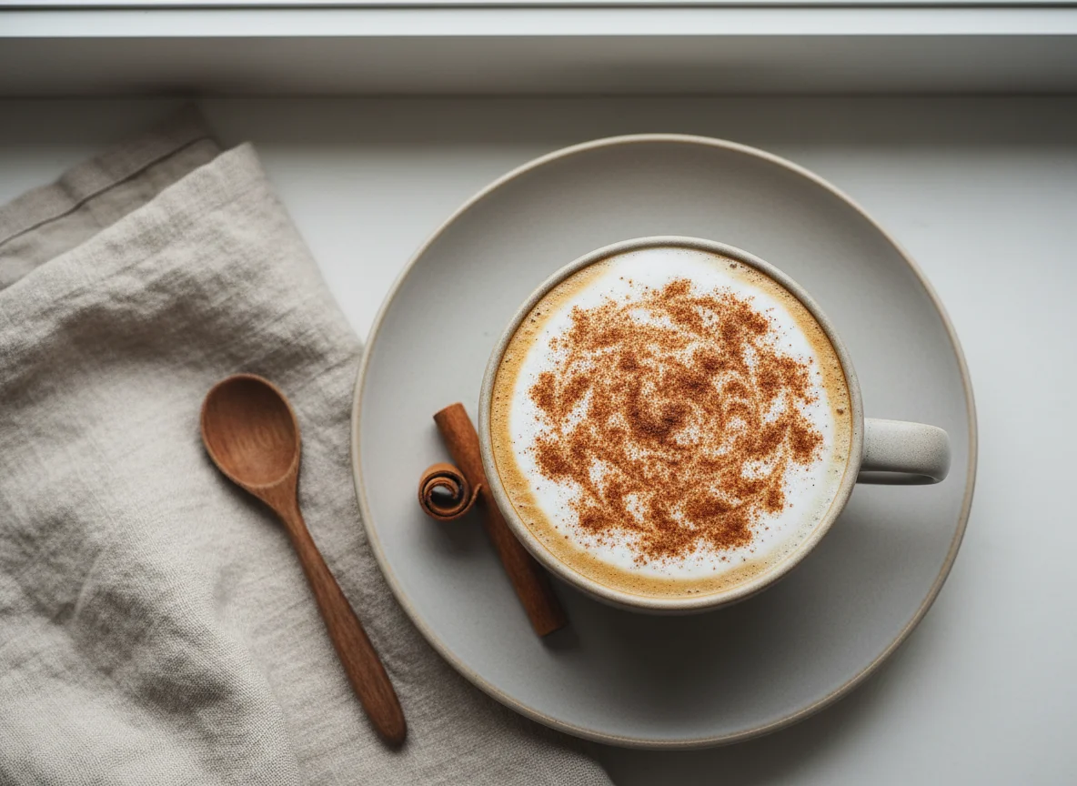 Espresso mit Hafermilch & Zimt photo