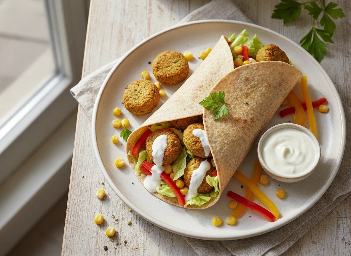 Falafel Wrap mit Salat photo