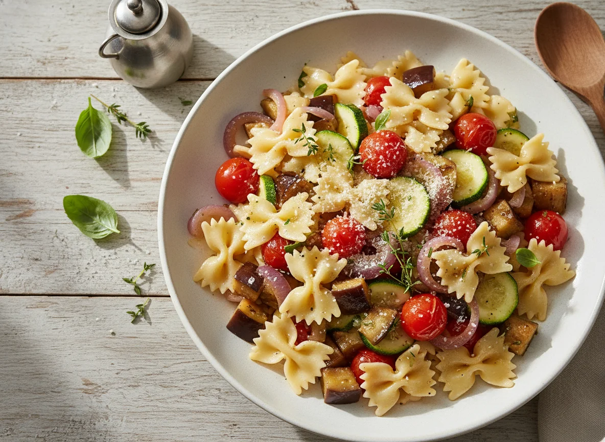 Farfalle mit Gemüse photo