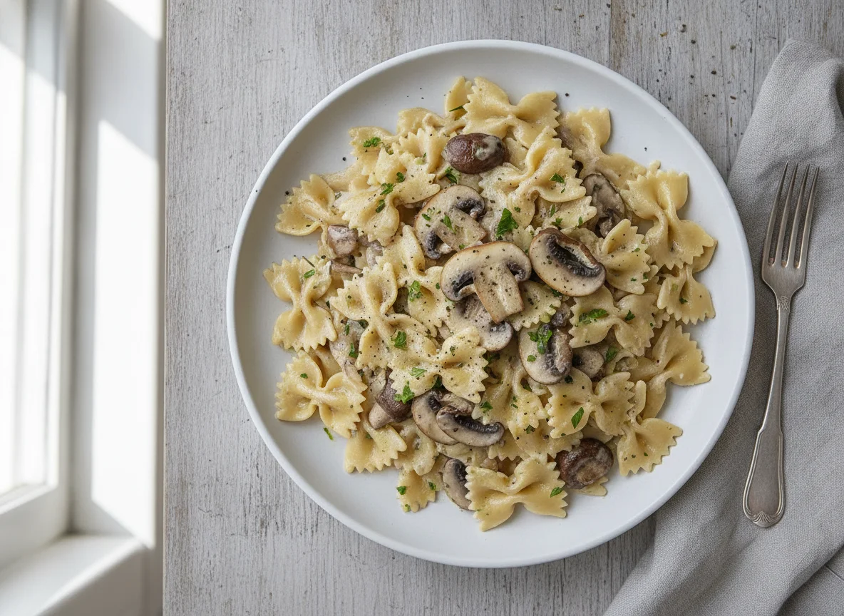 Farfalle mit Pilz-Rahmsauce photo