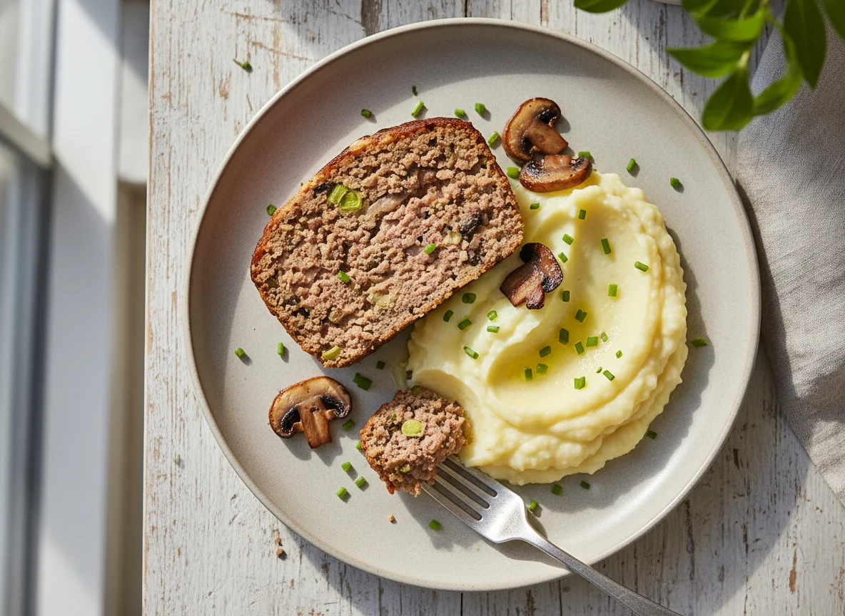 Faschierter Braten mit Kartoffelpüree photo
