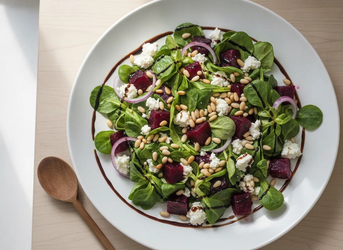 Feldsalat mit Roter Bete und Feta photo