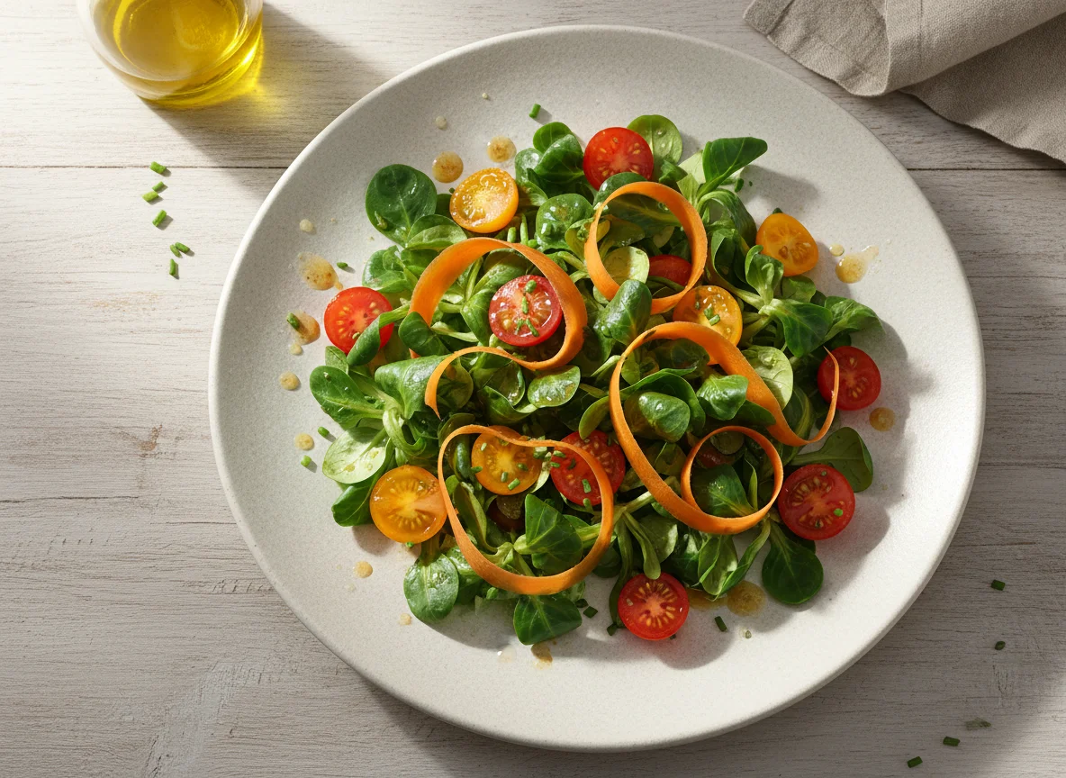Feldsalat mit Tomaten und Karotten photo