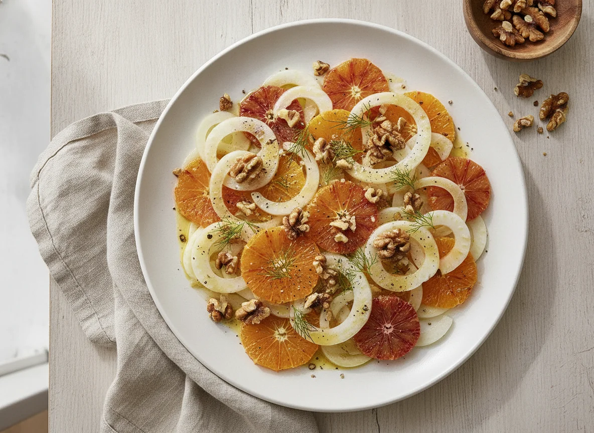 Fenchel-Orangen-Salat mit Walnüssen photo