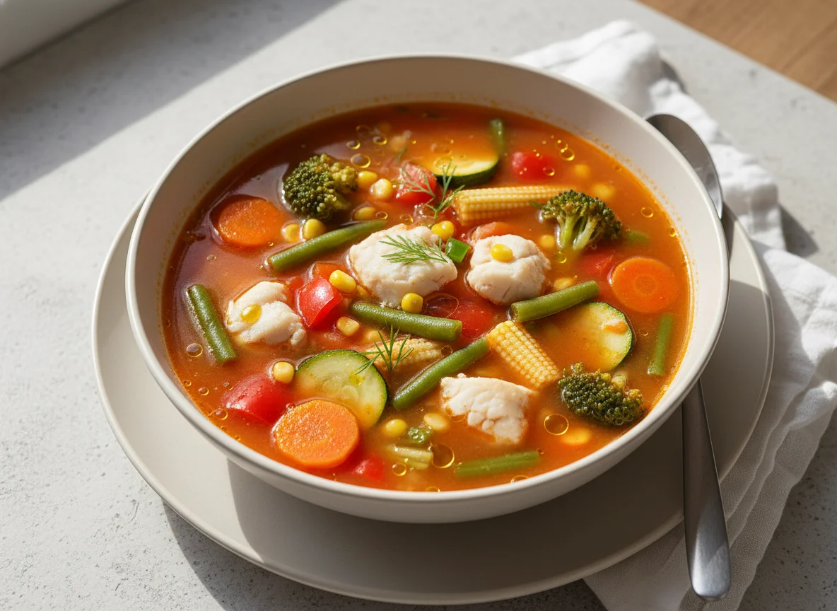 Fisch- und Gemüsesuppe photo