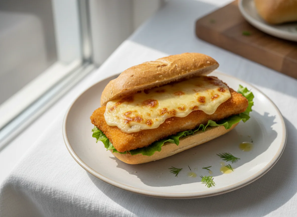 Fischbrötchen mit Käse photo