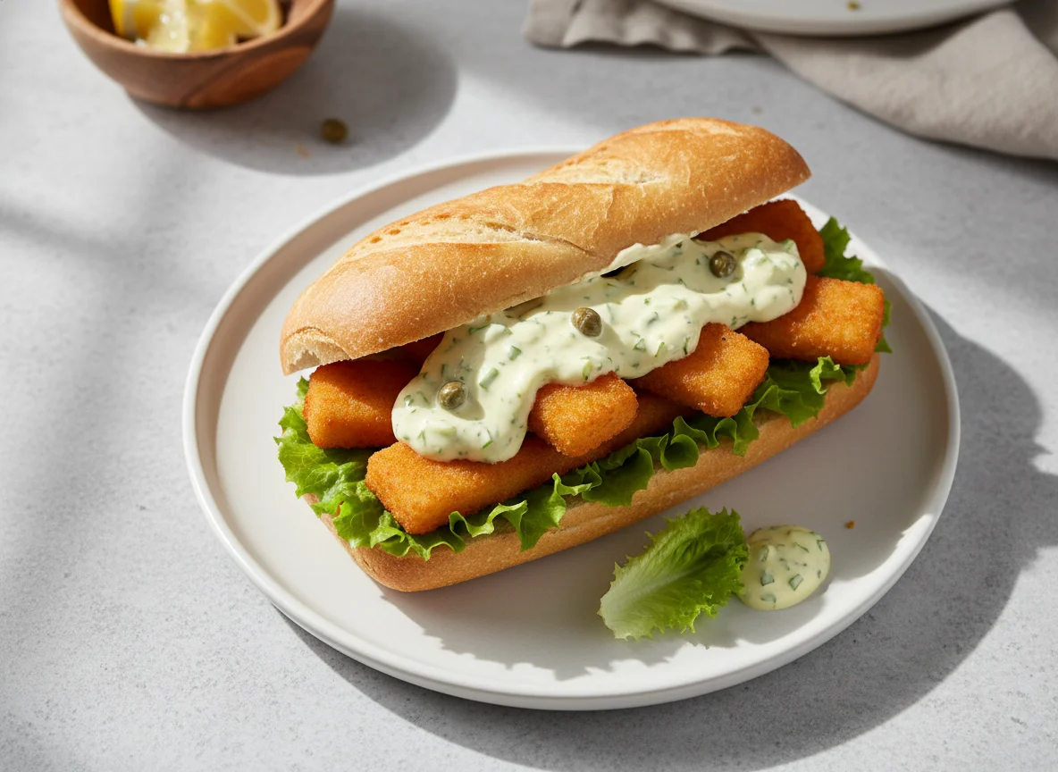 Fischbrötchen mit Remoulade photo