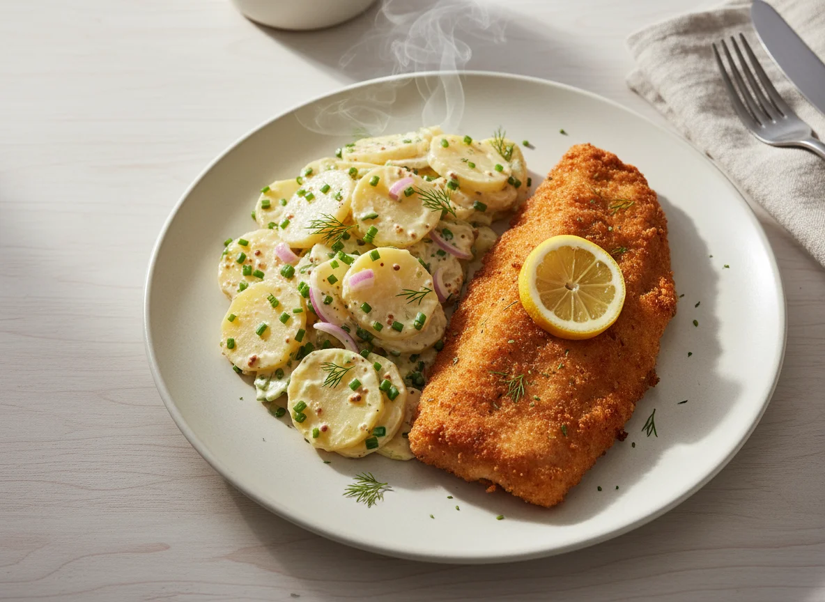 Fischfilet mit Kartoffelsalat photo