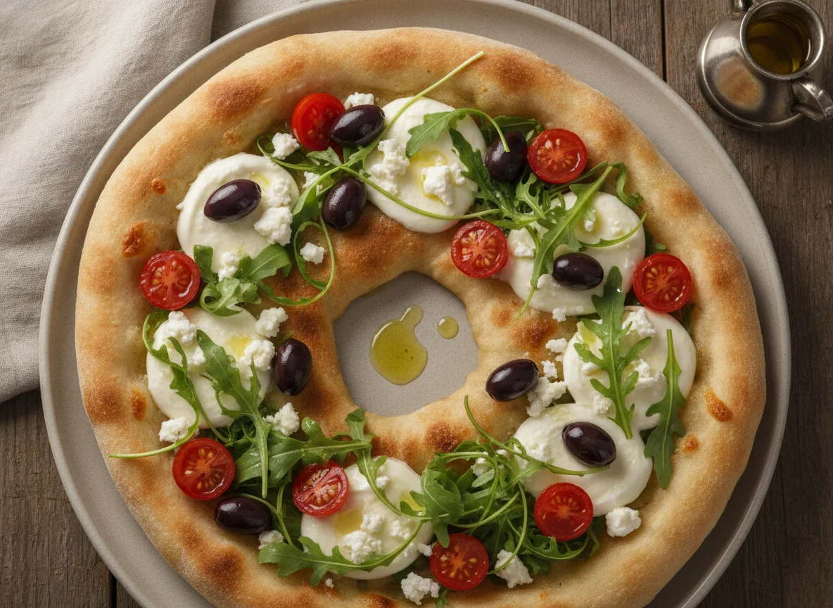 Fladenbrot mit Rucola und Tomaten photo