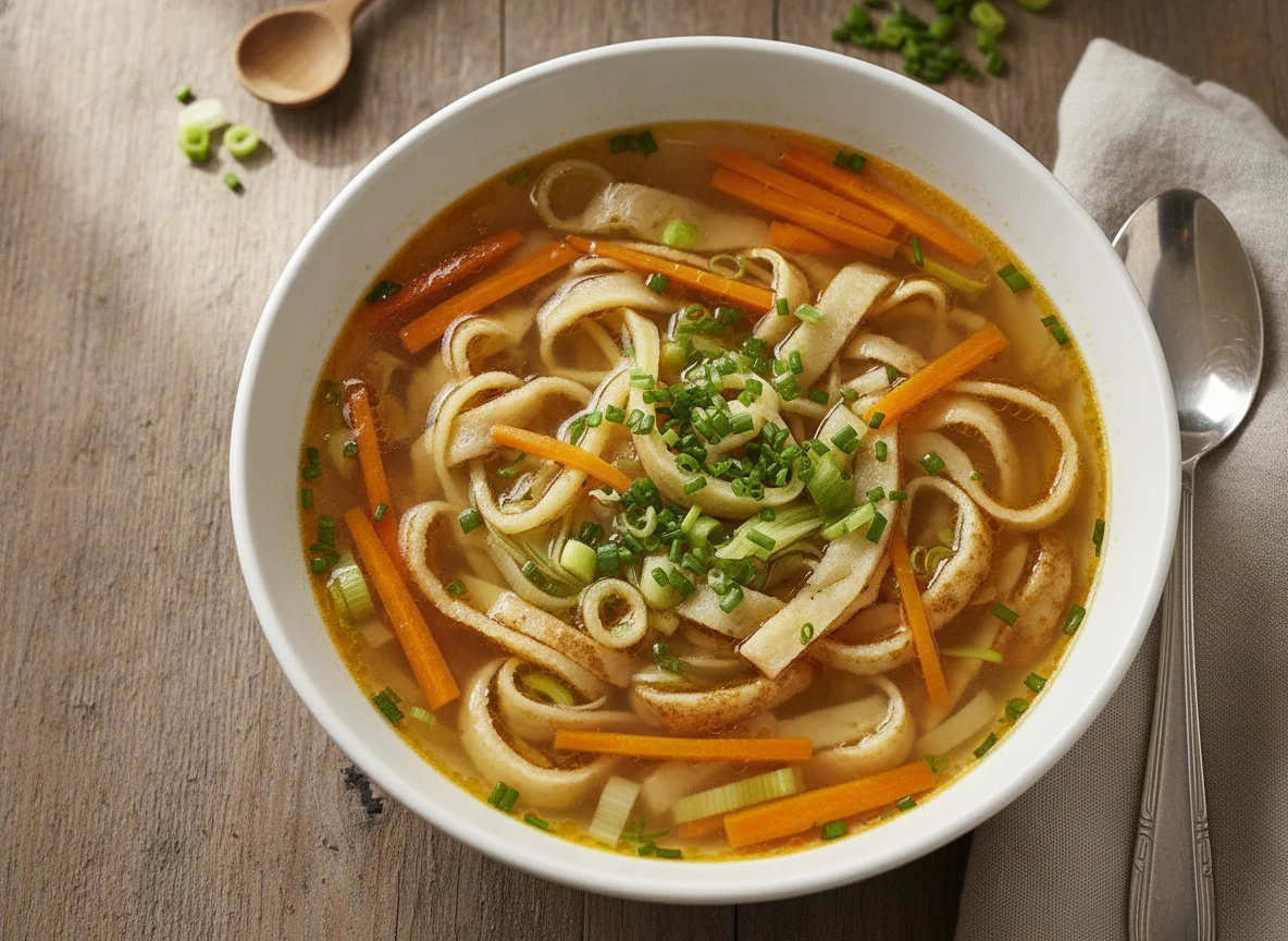 Flädlesuppe mit Gemüse photo