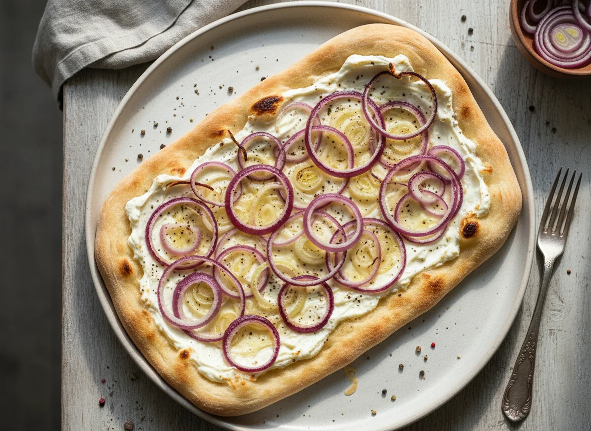 Flammkuchen mit Zwiebeln photo