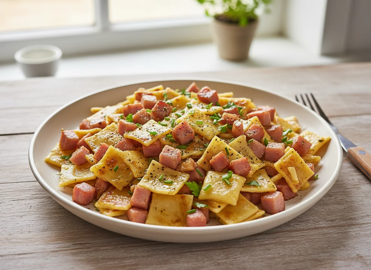 Fleckerl mit Schinken photo